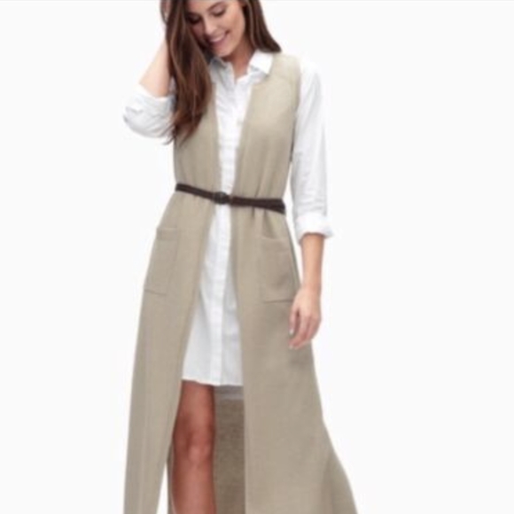 *NEW* OAK + FORT Beige Sleeveless Vest - Picture 3 of 3